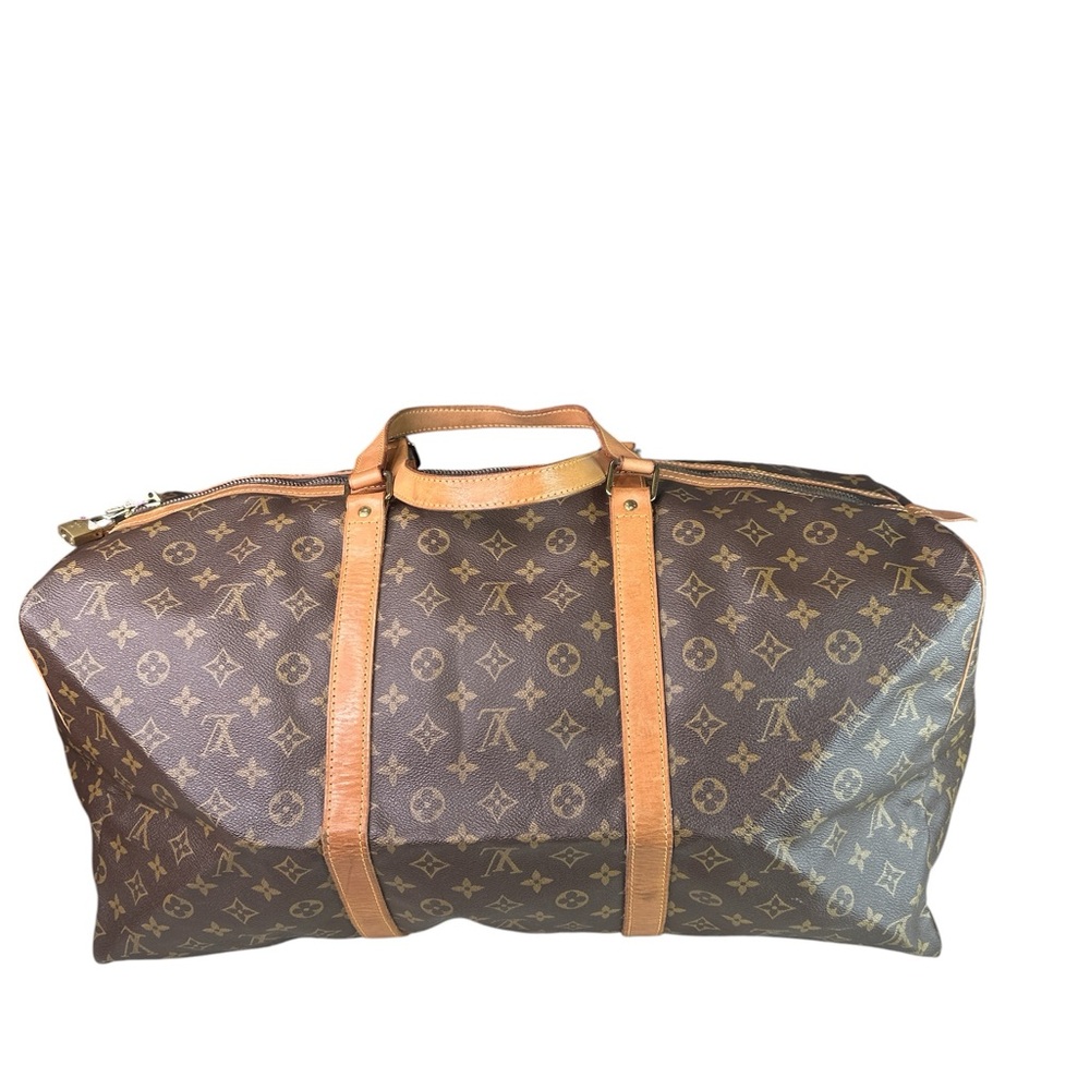 Louis Vuitton Vintage Sac Souple Brown Monogram Keepall Duffle Bag